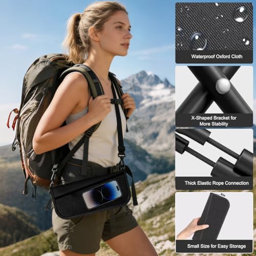Portable Folding Stool, Folding Camping Chair with Strap and Bag, Portable Folding Stool, Lightweight Fishing Stool for Camping, Travel, Hiking and Outdoor Activities