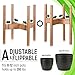 Mid-Century Modern Indoor Plant Stand – 8 9 10 11 12 in Plant Stand – Wooden Plant Holder – Fig Plant Stand Holder – Adjustable Indoor Plant Pot Wood Stand – 8in 12in Plant Standthumb 3
