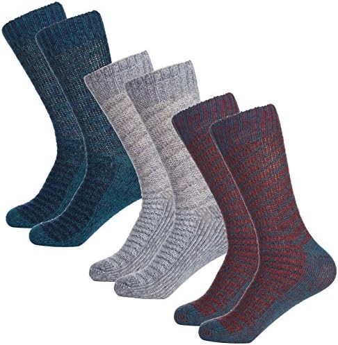 Women's Winter Soft Wool Socks - Cozy Warm Thick Knitted Crew Socks - 3 Pack - Gift Box