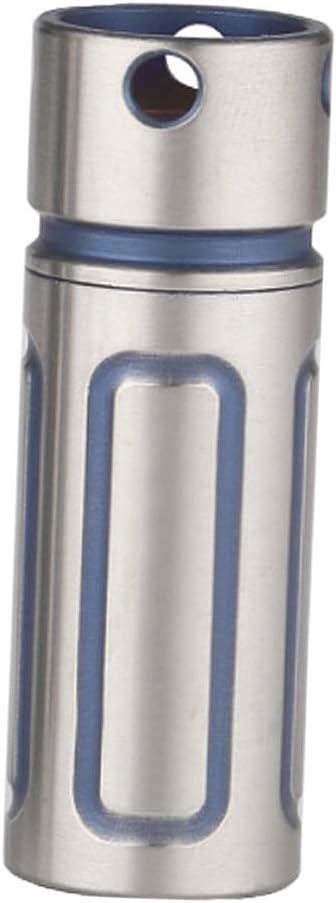 lahomia Titanium Waterproof Sealed Bottle Capsule Toothpick Dry Box Tank for Hiking - Silver, M : Sports & Outdoors