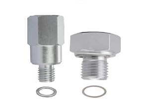LARLANSZ LS Swap Oil Pressure Sensor Adapter,Coolant Temp Sensor Adapter M16 1.5 to 1/8 NPT and M12 1.5 to 3/8 NPT for All GM LS Engines LS1 LSX LS3 5.3L 6.0L 6.2L