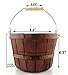 Dark Brown Half Peck Wooden Baskets (2-Pack); Thanksgiving or Halloween Treat Bucket or Wood Fruit & Vegetable Picking Basket with Wire Bail/Wood Handle; Also Great for Arts & Crafts