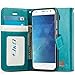 J&D Case Compatible for Moto Z2 Play Case, [Wallet Stand] [Slim Fit] Heavy Duty Shockproof Flip Cover Wallet Case for Motorola Moto Z2 Play Wallet Case - [Not for Moto Z Play/Moto Z3 Play] - Aqua