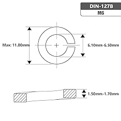 M6 Split Lock Washer, 18-8 (304) Stainless Steel