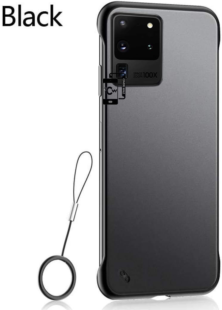COVERS WALE Framless Samsung Galaxy S20 Ultra Back Cover Frameless Case Anti Slip Grip and Camera Protection Back Cover for Galaxy S20 Ultra (Black)