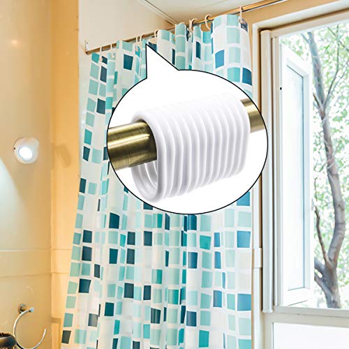 Qulable 24 Packs Shower Curtain Rings Plastic Curtain C Rings Hook Hanger Bath Drape Loop Clip Glide Bathroom Shower Window Rod (White) - Thumbnail 5