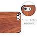 iCASEIT iPhone SE / 5S / 5 Wood Case - Handmade Premium Quality Genuinely Natural & Unique - Strong & Stylish Snap on Back Bumper - Non-Slip, Precise Fit - Rosewood / Black