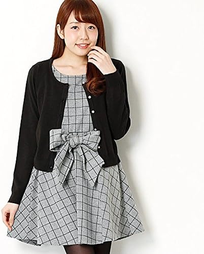 Amazon セシルマクビー Cecil Mcbee チェック柄ワンピース カーディガン 11グレー M ワンピース チュニック 通販