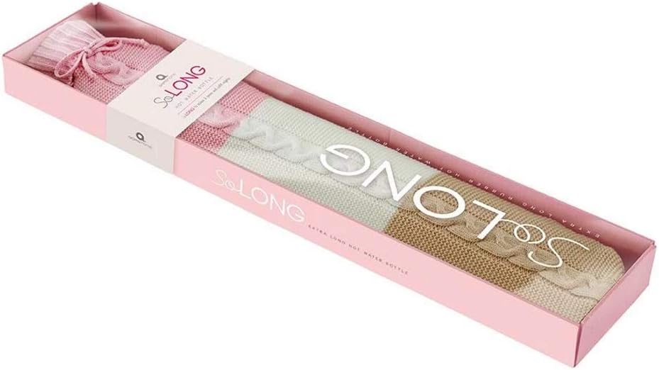 Aroma Home So Long 2 Litre Hot Water Bottle with Cover, Knitted Neopolitan Design, Medium - Image 3