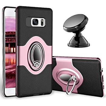 eSamcore Samsung Galaxy S7 Case Ring Holder Kickstand Cases + Dashboard Magnetic Phone Car Mount [Rose Gold]