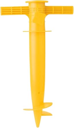 Amazon Com Outdoor Umbrella Base Adjustable Plastic Sun Beach Patio Umbrella Sand Ground Fixing Tools Anchor Stand Spike Auger Keep Holder Color Yellow Garden Outdoor
