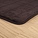 Lavish Home Oversized Bathroom Rug-Memory Foam Bath Mat in Brown Textured Stripes- Extra Long Non-Slip Absorbent Runner for Shower, Tub, or Kitchen