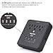 USB Wall Outlet Surge Protector, 4 USB Charging Ports (5V/4.2A), 3 AC Outlets and 2 Slide-Out Phone Holders, 15A/125V/1875W, ETL Listed, Black