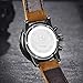 FOVICN Men's  Fashion Business Quartz Watch with Brown Leather Strap Chronograph Waterproof Date Display Analog Sport Wrist Watches, Black