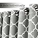 H.VERSAILTEX Extra Wide Blackout Curtain 100x84 Inches Thermal Insulated Curtain for Sliding Glass Door -Grommet Top Patio Door Curtain - Moroccan Tile Quatrefoil Pattern, Dove and White