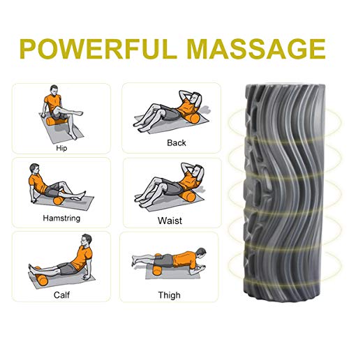 Vibrating Foam Roller Electric Trigger Point Massager Roll Deep Tissue
