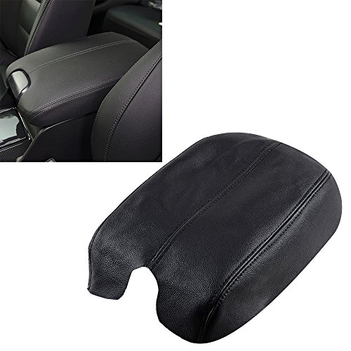 Astra Depot Black Real Leather Suture Console Lid Armrest Cover for 2008 2009 2010 2011 2012 Honda Accord Armrest Cover