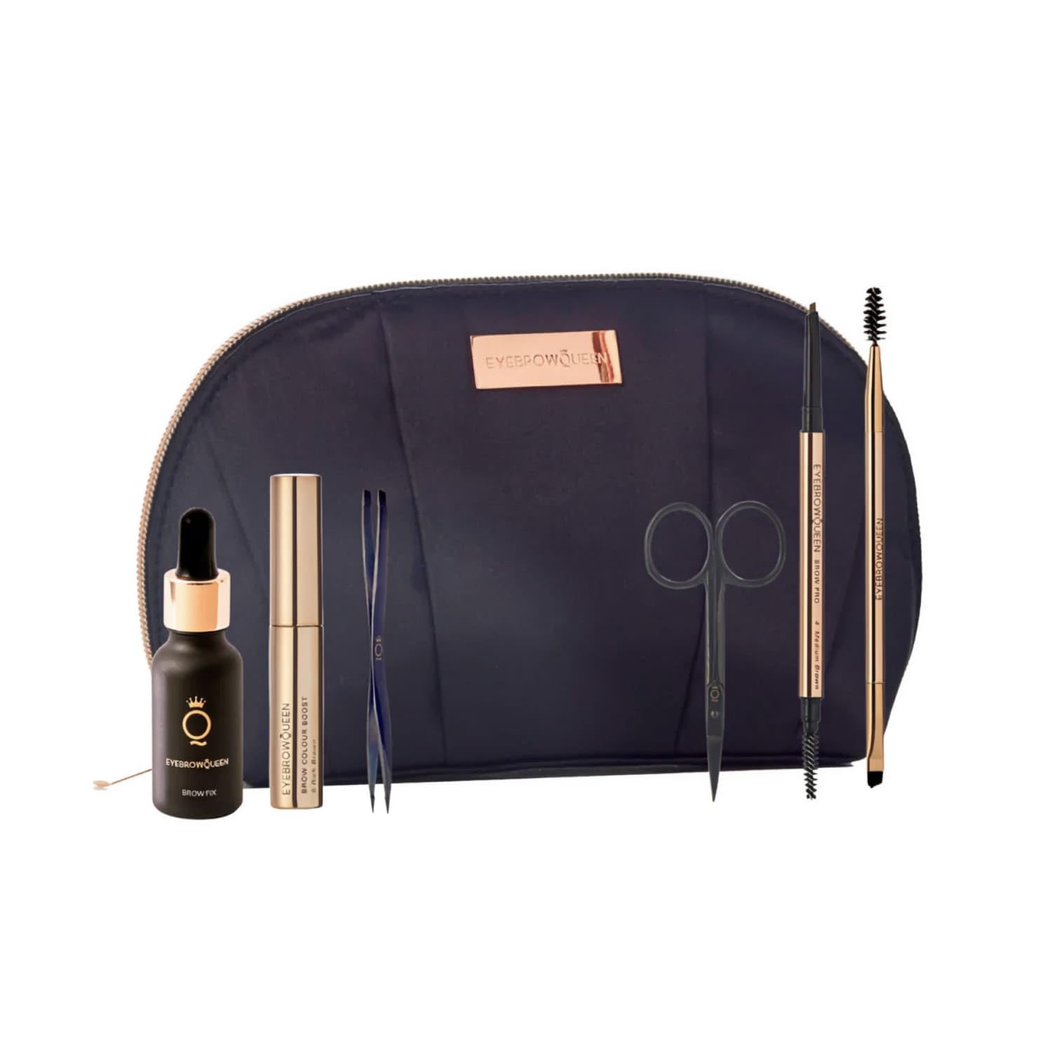 Eyebrowqueen Essential Collection Brow Grooming Kit | Gift for Her | Shade Black Brown