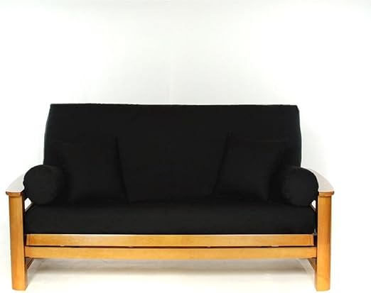 Amazon Com Ls Covers Black Full Futon Cover Full Size Fits 6 8in Mattress 54 X 75 Inch Home Kitchen