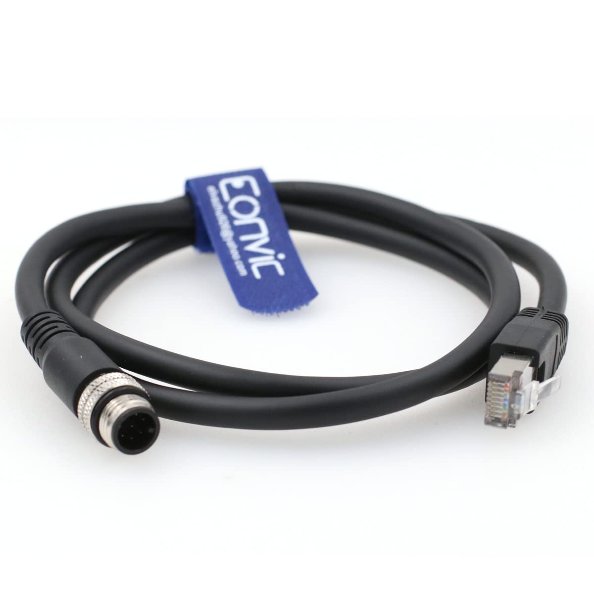 Eonvic Industrial Ethernet Cables M12 8 Pin Male to RJ45 High Flexible Shielded Network Cable with Locking Function for Industrial Cognex Camera (2M)