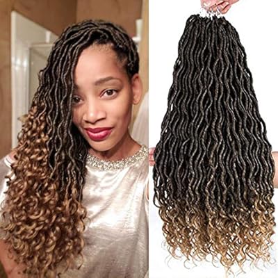 Amazon Com Goddess Faux Locs Wavy Curly Faux Locs Crochet Hair