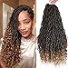 Goddess faux locs wavy curly faux locs crochet hair with curly ends synthetic hair extension(24inch,1B-27)
