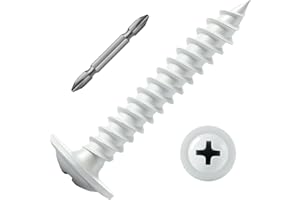 SG TZH #8 x 1 Inch Wood Screw 175Pcs White Alloy Steel Standard Thread Phillips Truss Head Fast Self Tapping