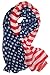 LibbySue-Red, White and Blue, Patriotic American Flag Scarf (Stars & Stripes)