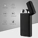 Kivors USB Rechargeable Windproof Dual Arc Lighter Flameless Electronic Plasma Cigarette Lighter Frosted Lighter Blue Button Light, Black