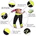 TrainingGirl Women Neoprene Sauna Leggings Sweat Shorts Weight Loss Workout Running Capris Slimming Compression Thermo Pants (Black-Green, 2XL)
