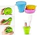 Gouda Select Collapsible Silicone Cup for Travel Camping School Outdoor (1 Set contains 4 cups - 1 Green, 1 Yellow, 1 Blue, 1 Pink)