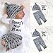 FEITONG Newborn Infant Baby Boy's Print Romper Tops+Long Pants +Hat (3-6 Months, Black #2)