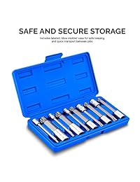 Neiko 10054 un 4 inch extra largo xzn (Triple Plaza Spline Bit Juego de llaves de vaso, acero S2   10 piezas