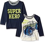 Gerber Graduates Baby Toddler Boys' 2 Pack Tops, Monster Truck, 3T