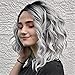Clearance Sale!DEESEE(TM)Short Wavy Bobo Human Hair Rose net Wig Glueless Front Wigs Gray Women