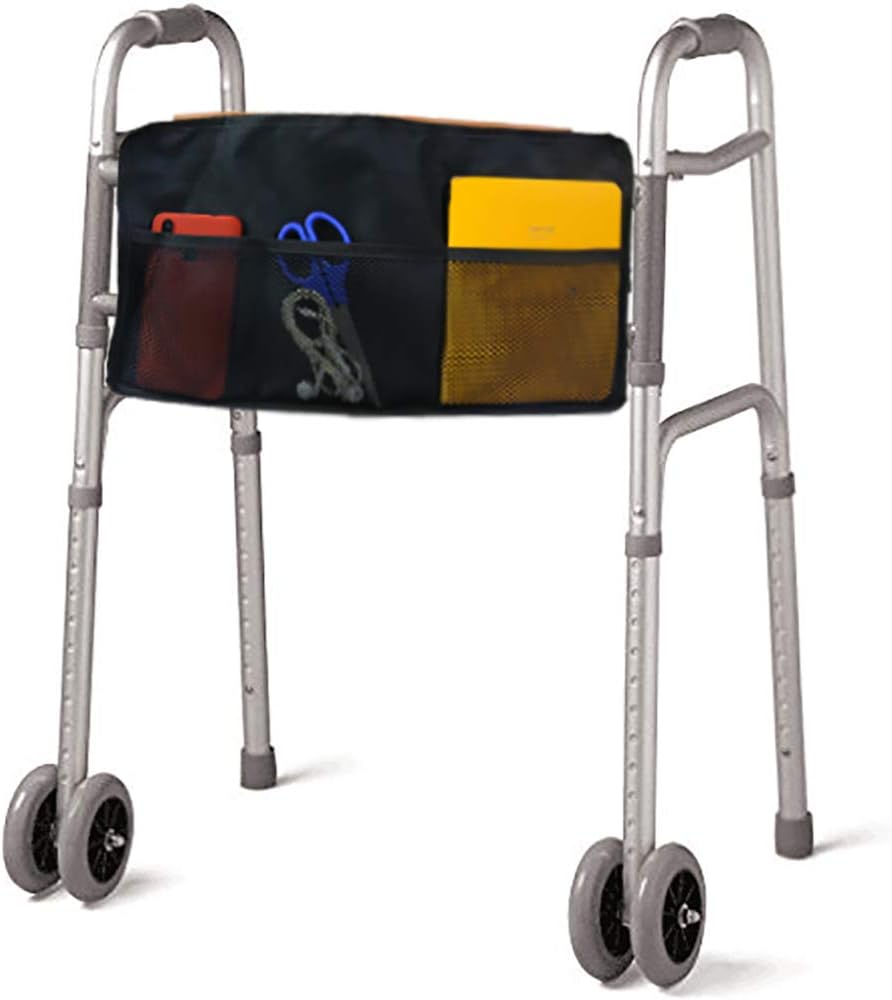 Folding Walker Bag, Multi Pockets Accessory Basket Provides
