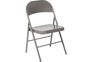 Flash Furniture HERCULES Series Commercial Grade Double Braced Gray Metal Folding Chair