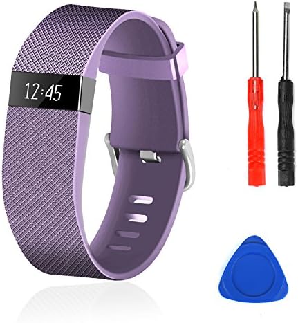 Wizvv Compatible Bands Replacement for Fitbit Charge HR,Charge HR 1, with Metal Buckle Fitness Wristband Strap Women Men Large Small