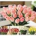 DZT1968 Tulip Artificial Flower Latex Real Touch Bridal Wedding Bouquet Home Decor,10pcs (Pink)