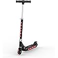 Hover-1 Lunar Kids Folding Kick Scooter with Color-Changing LED Light Up Wheels, Foot Brake, Adjustable Height Handle, and Light Weight Design