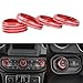 YOCTM for 2018-2023 Wrangler JL Interior Trim Kit Parts Accessories Headlight AC Switch Knob Button Decoration Cover Ring Red (Pack of 4)