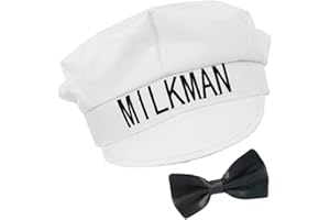 NOVELTY GIANT WWW.NOVELTYGIANT.COM Milkman Hat with Black Bow Tie Classic Vintage 1950's Looking