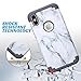ULAK iPhone X Case Marble, iPhone Xs CaSE, Slim Fit Heavy Duty Protection Hybrid Soft Rubber & Silicone Hard PC Back Cover Shock Absorption Support Wireless Charging, Marble