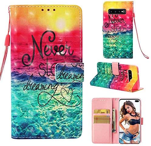 Macoku Galaxy S10 Plus Case, 3D Pattern Wallet Full Body Shockproof Folio Case PU Leather Flip Cover with Card Slot Fit with Samsung Galaxy S10+/S10 Plus 6.4 inch 2019