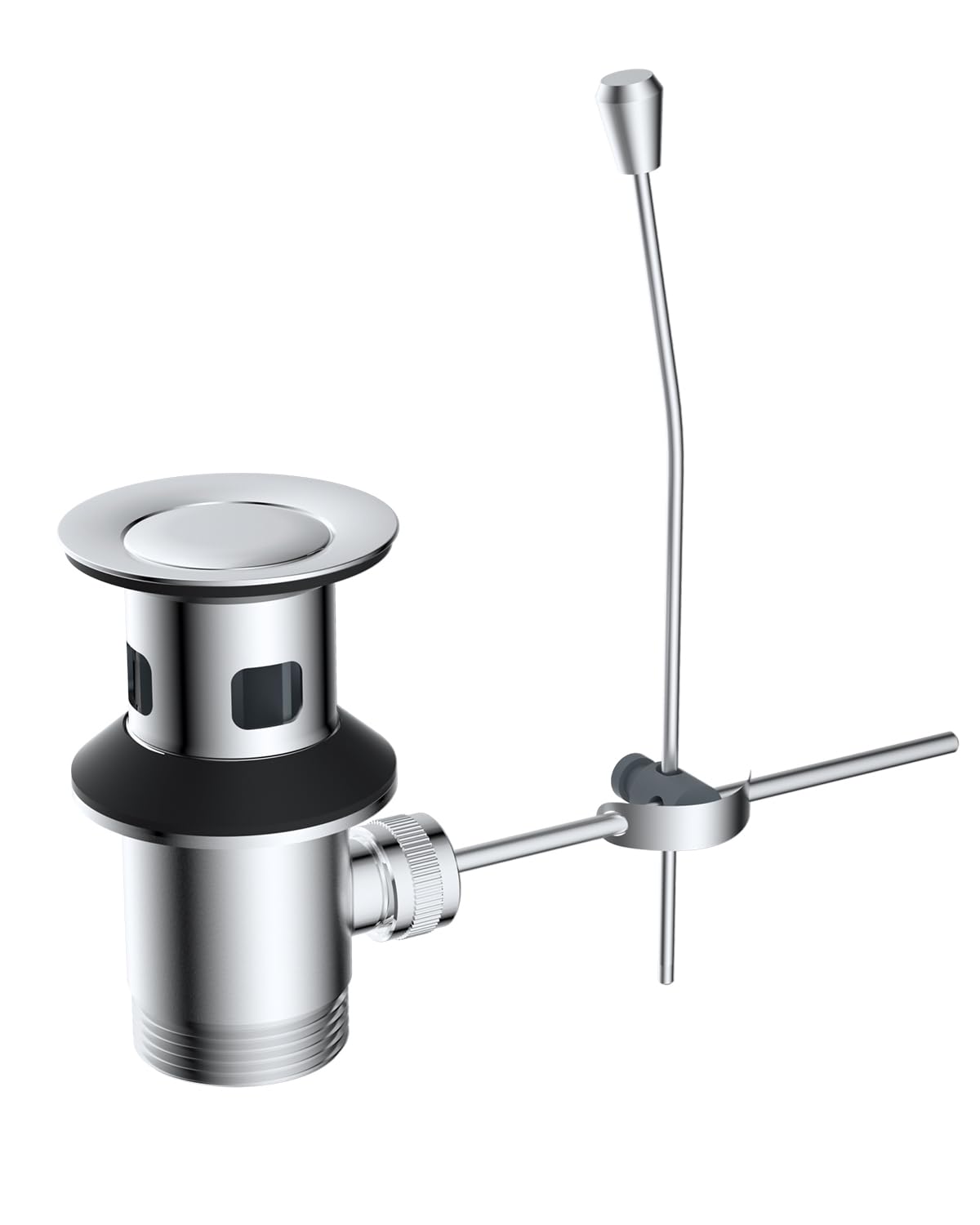 Hibbent Basin Sink Pop-Up Waste Plug Push Pull Rod Lever Kit Bathroom-G 1 1/4 Chrome Finish — image 1