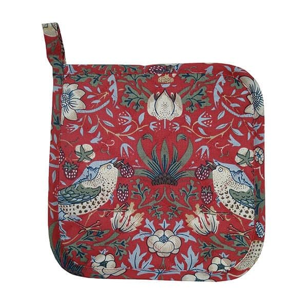 William Morris Strawberry Thief Red Pot Holder