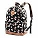 Douguyan Casual Lightweight Print Backpack for Girls and Women School Rucksack Black 133B