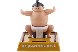 Solar Powered Sumo Wrestler Figurine Funny Car Shaking Head Toy Statue Car Dashboard Ornament Home Decorations