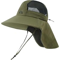 LCZTN - Sombrero de protección solar de ala ancha, sombrero de pesca con solapa para cara y cuello, protección UPF 50 LCZTN - Sombrero de protección solar de ala ancha, sombrero de pesca con solapa para cara y cuello, protección UPF 50