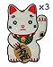 Pack of 3 Cute Maneki-neko Japan Japanese Lucky Cat DIY Embroidered Sew Iron on Patch